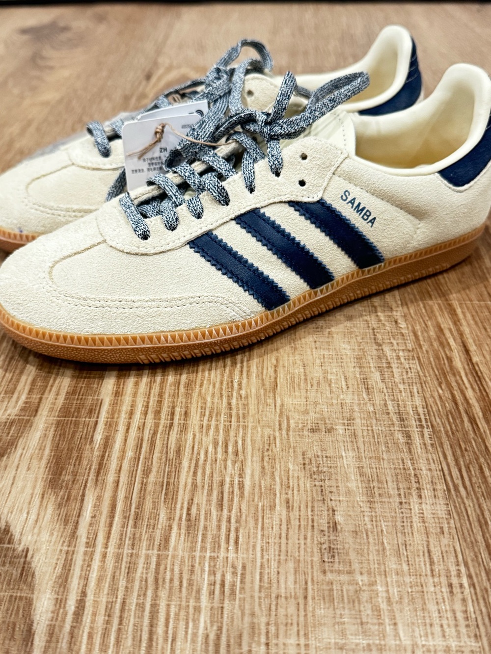 Adidas  Samba OG Cream Navy Suede Sneakers Women’s Size 6.5 NWT